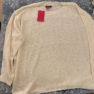 Vince Camuto Cream Crew Neck Sweater